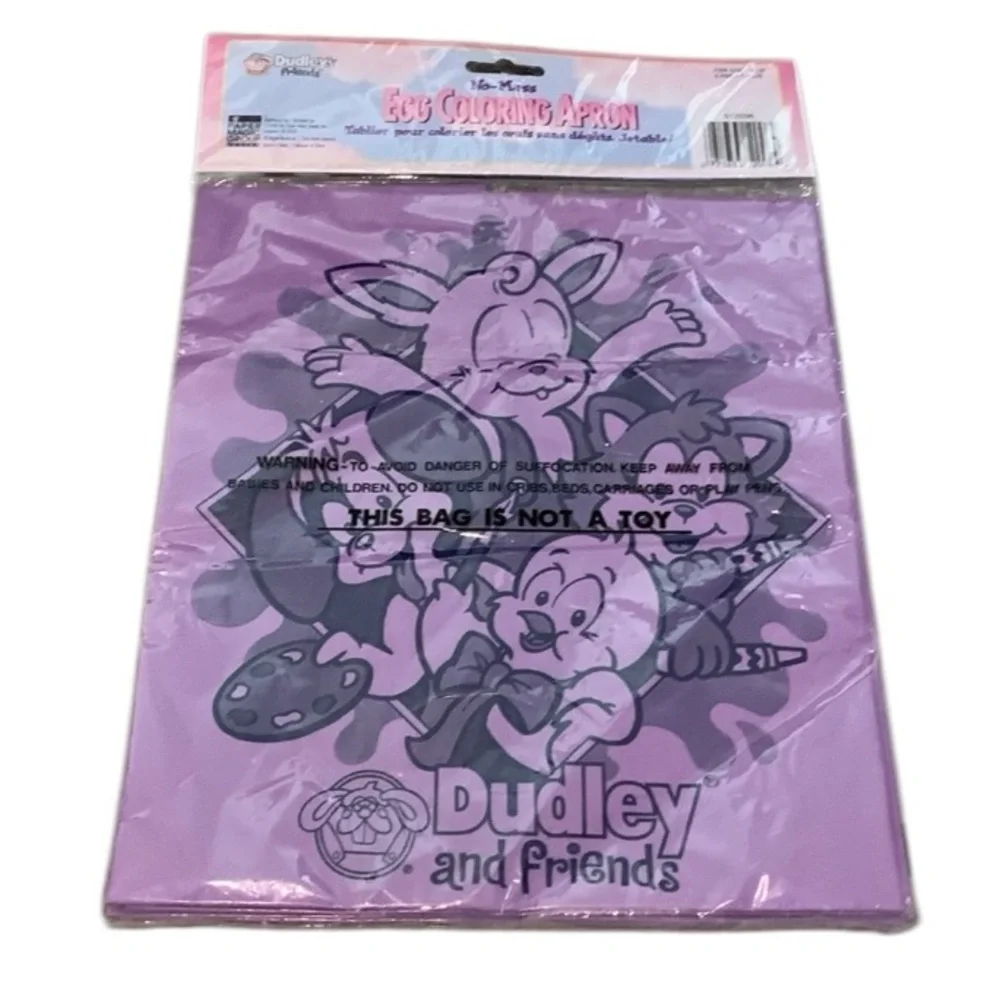 Vintage Dudley’s Friends No Mess Easter Egg Coloring 3 Pack Aprons New Purple